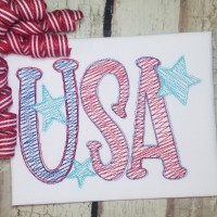 USA  Machine Embroidery Design Scribble Stitch